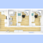 Wizualizacja z meblami Rzuty